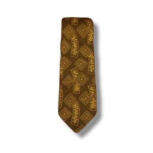 VINTAGE Wembley Tie‎ 70's Brown and Gold Harvest